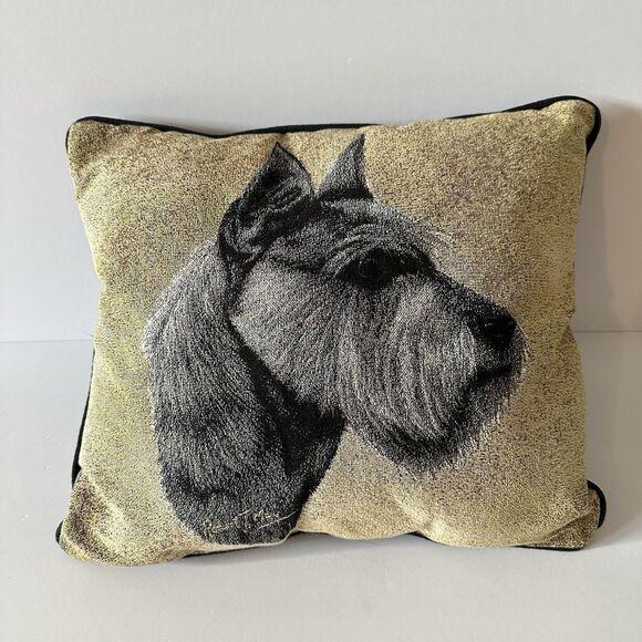 Schnauzer Dog Tapestry Pillow Throw Accent Pillow Pet 17x17 EUC - Picture 1 of 6